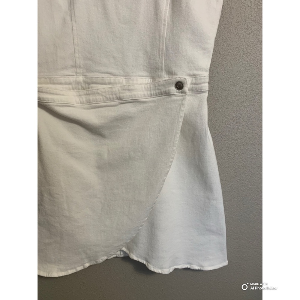 Lulus XL Merima White Denim Wrap Mini Dress NWOT Summer Vacation Casual - Picture 5 of 17